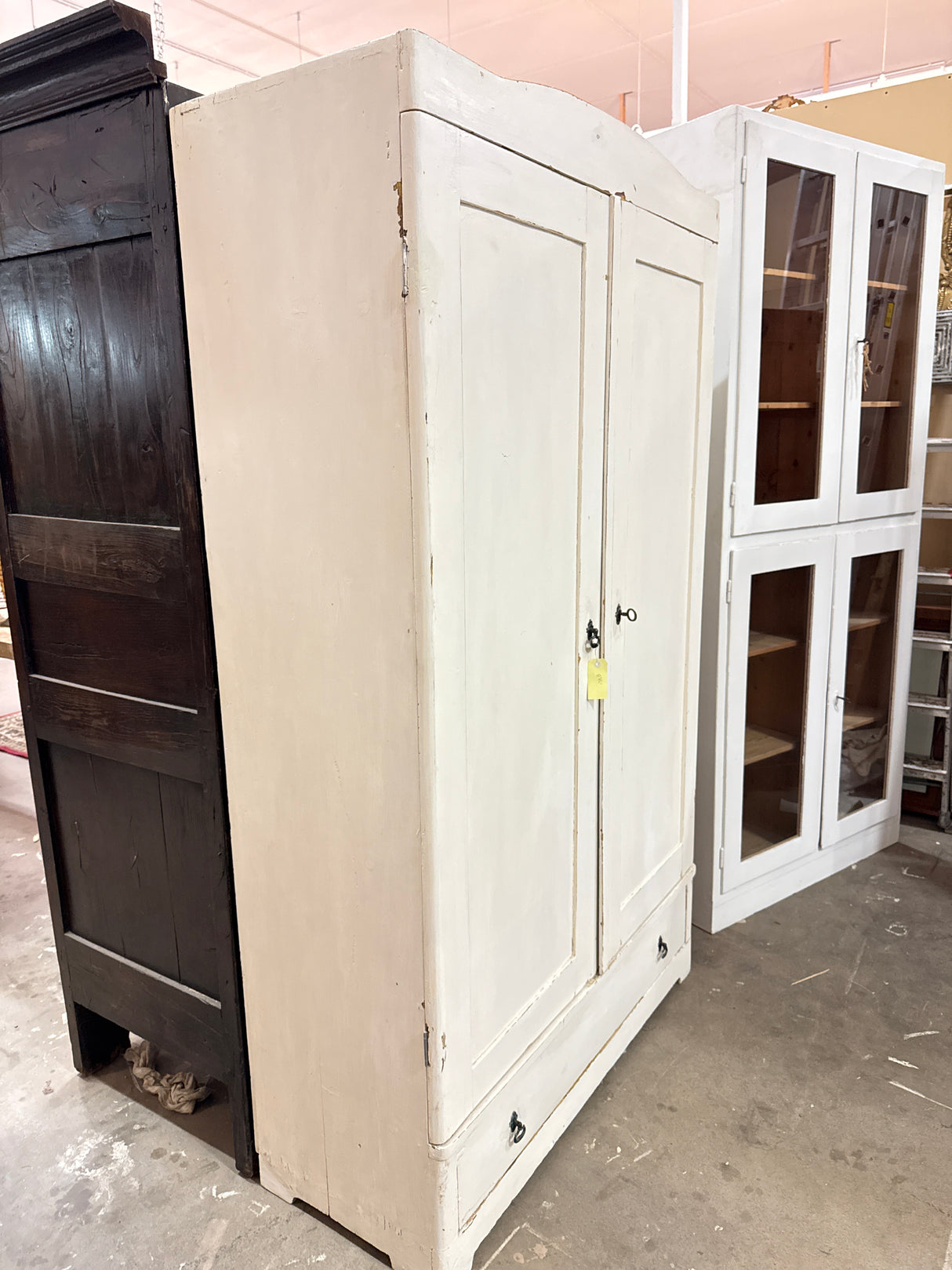 Peasant-style wardrobe W. 114.5cm, D. 45.5cm, H. 196cm