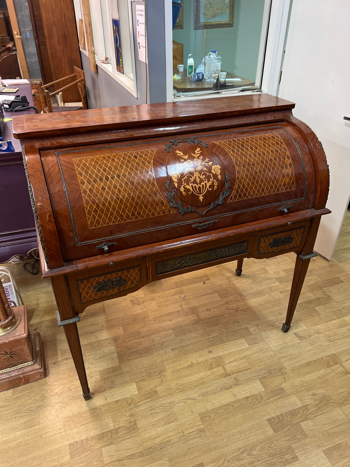 Italian writing desk, W. 122.5cm, D. 61cm, H. 118cm