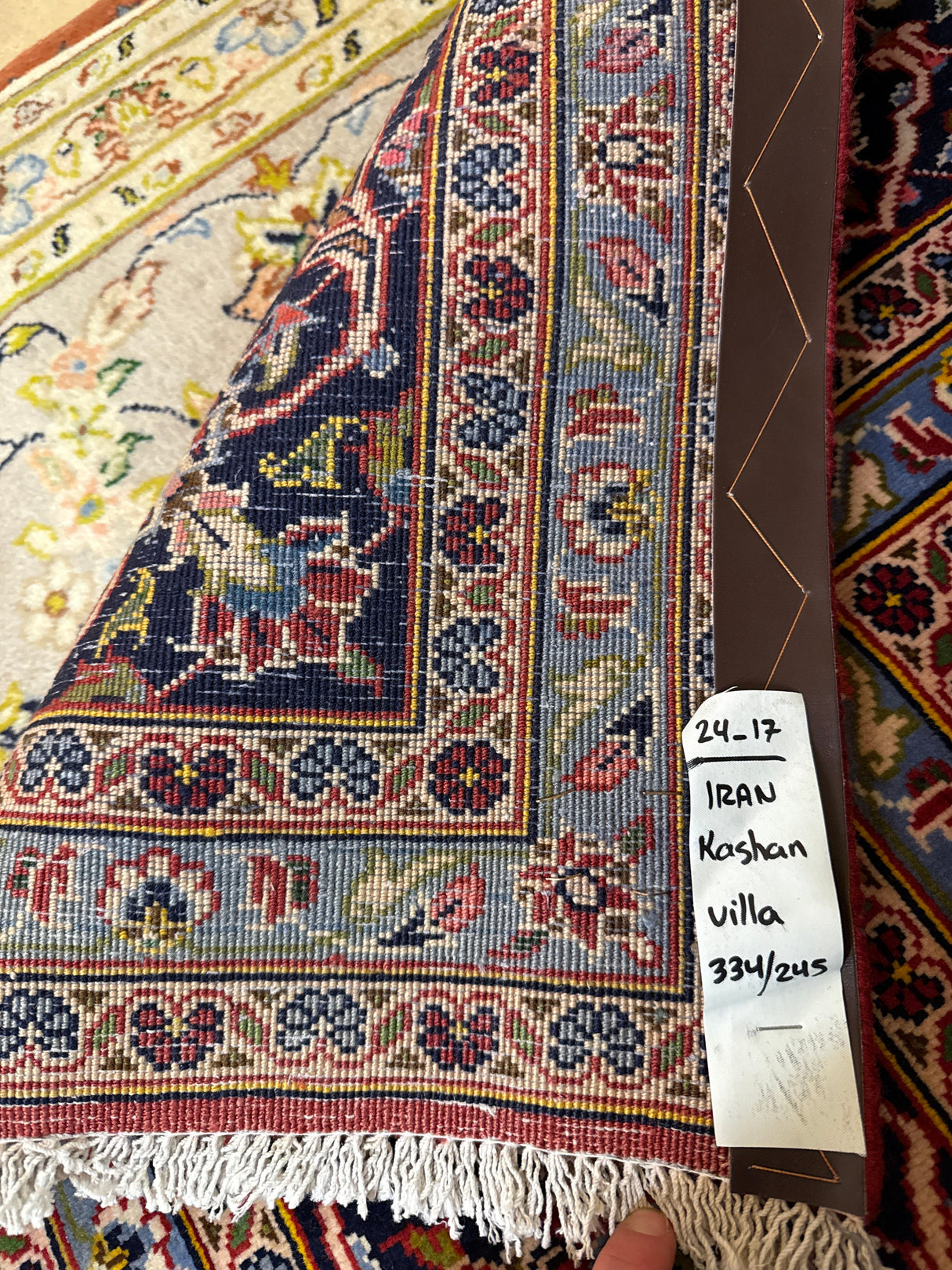 Upea aito käsinsolmittu villamatto 334cm x 245cm Kashan