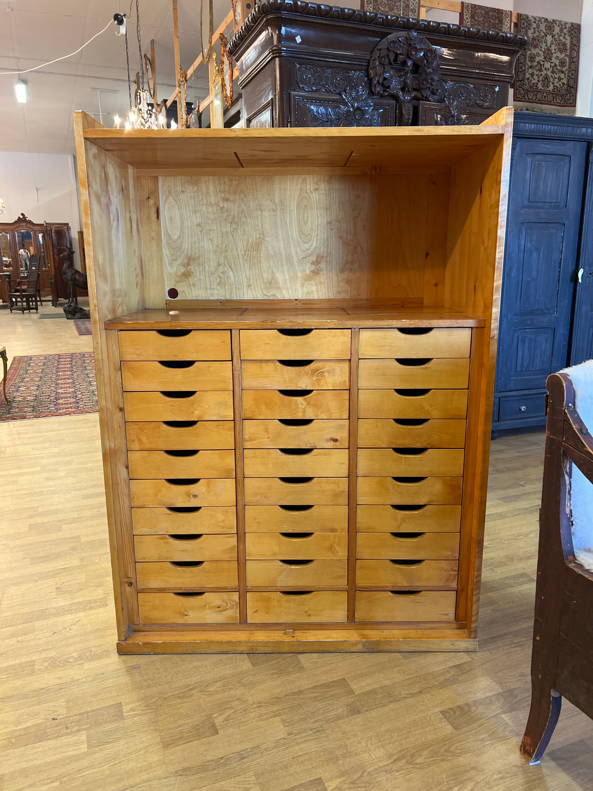 Magnificent old filing cabinet from the city of Heinola, W 99.5cm, D 48.5cm, H 140.5cm