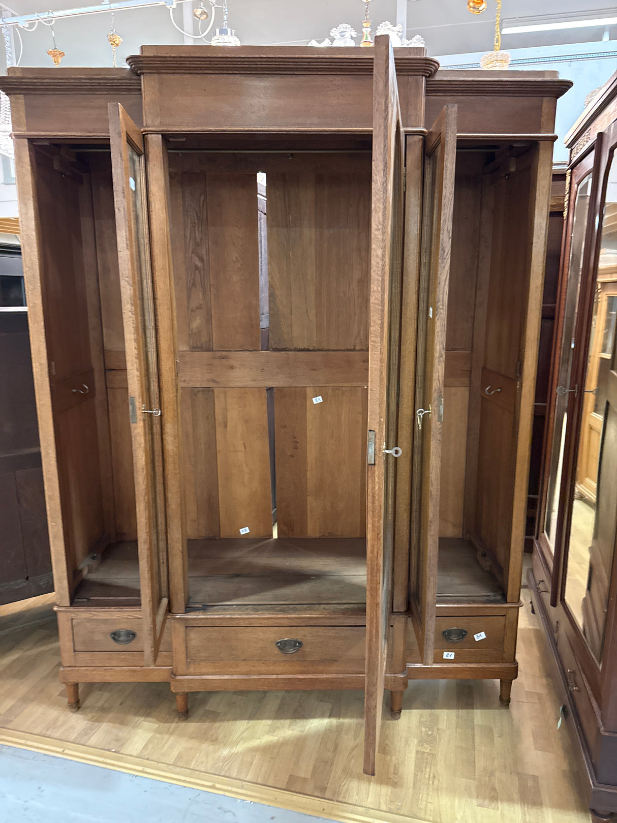 Art Nouveau wardrobe W.173cm, D.65cm, H.221cm