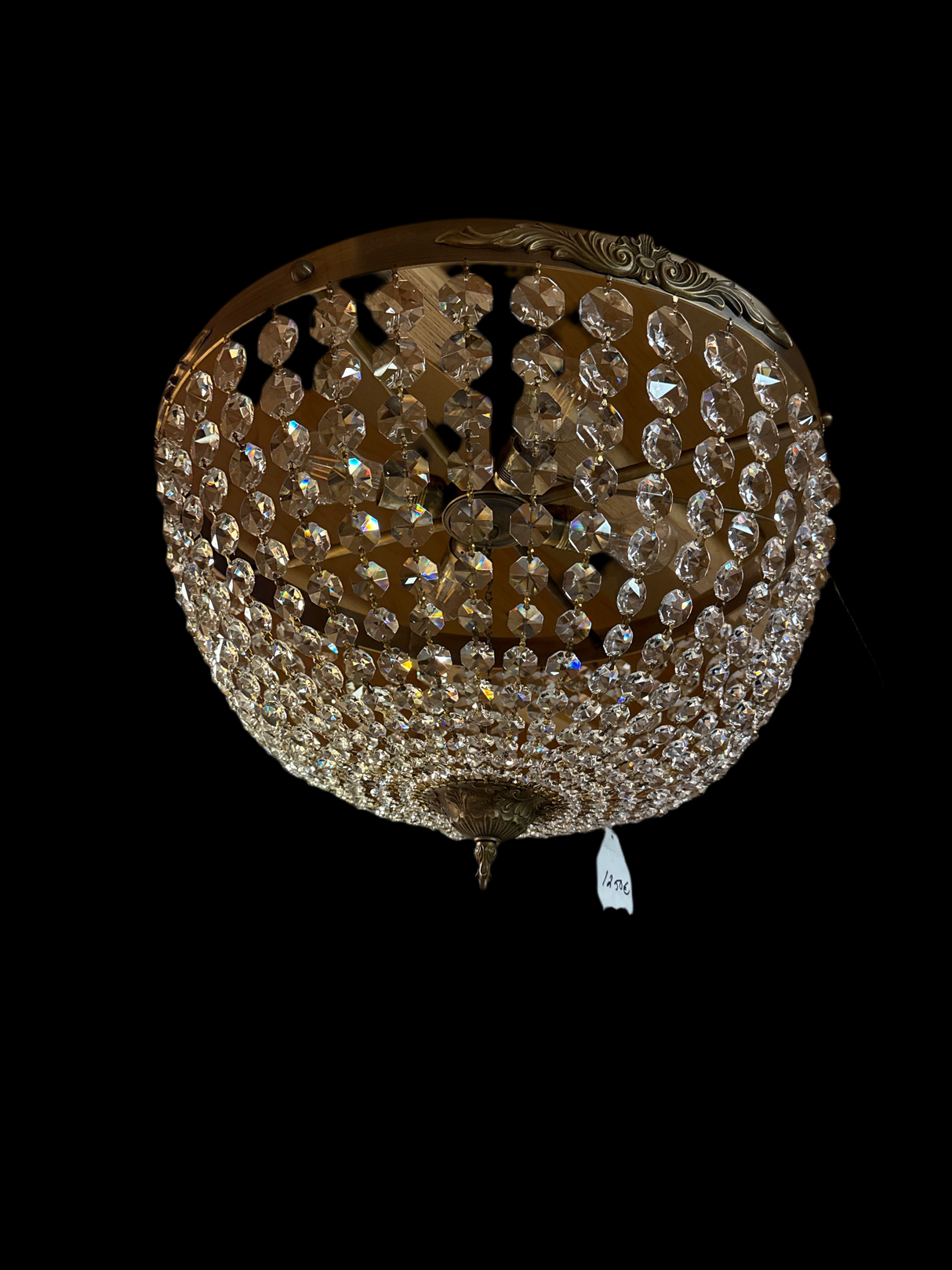 Beautiful brass-framed ceiling light