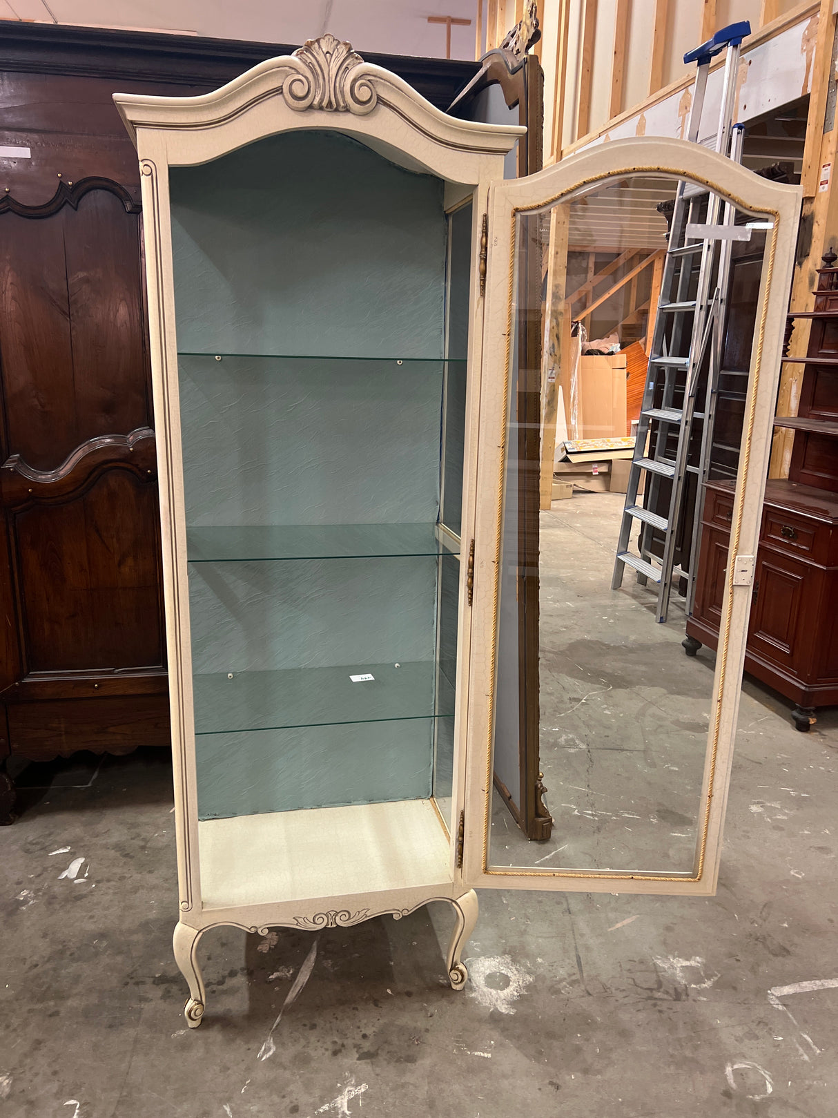 Rococo display cabinet W. 65.5cm, D. 40.5cm and H. 182.5cm