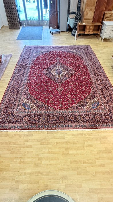 Upea aito käsinsolmittu villamatto 480cm x 355cm Kashan