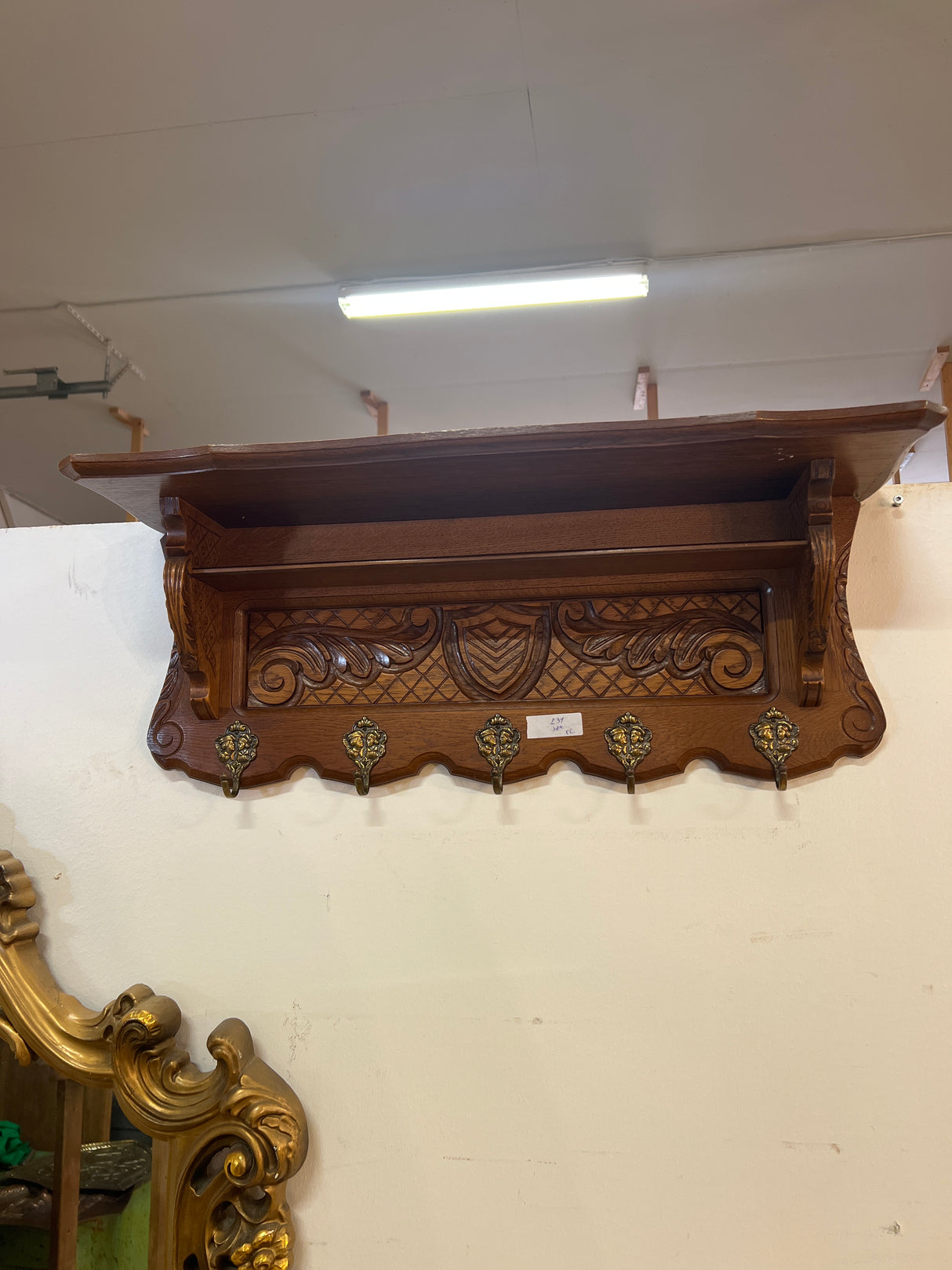Wall-mounted coat rack W. 74.5cm, D. 21.5cm and H. 31cm