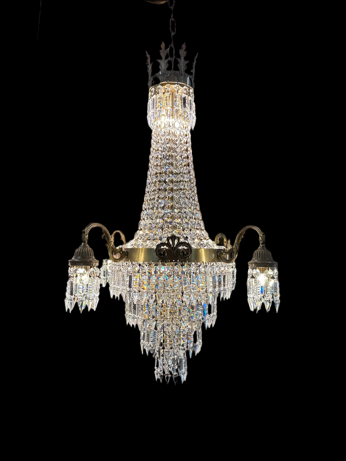 Beautiful Finnish empire crystal lamp