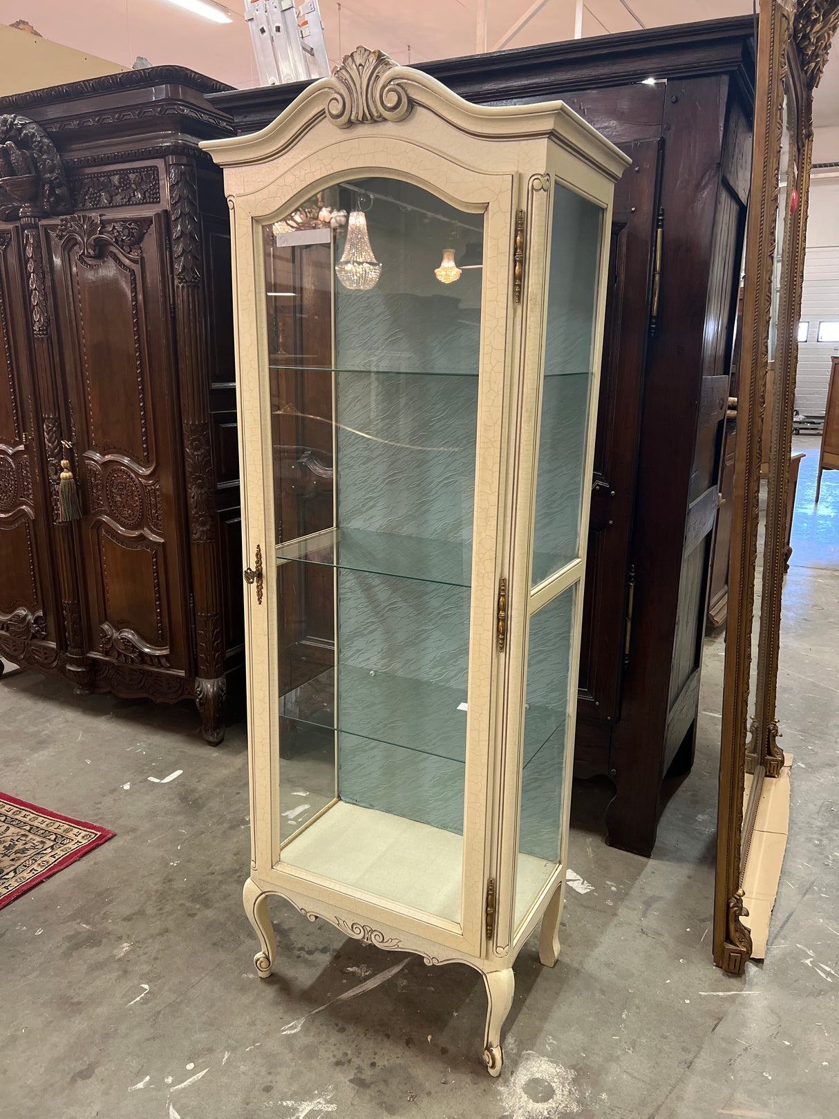 Rococo display cabinet W. 65.5cm, D. 40.5cm and H. 182.5cm