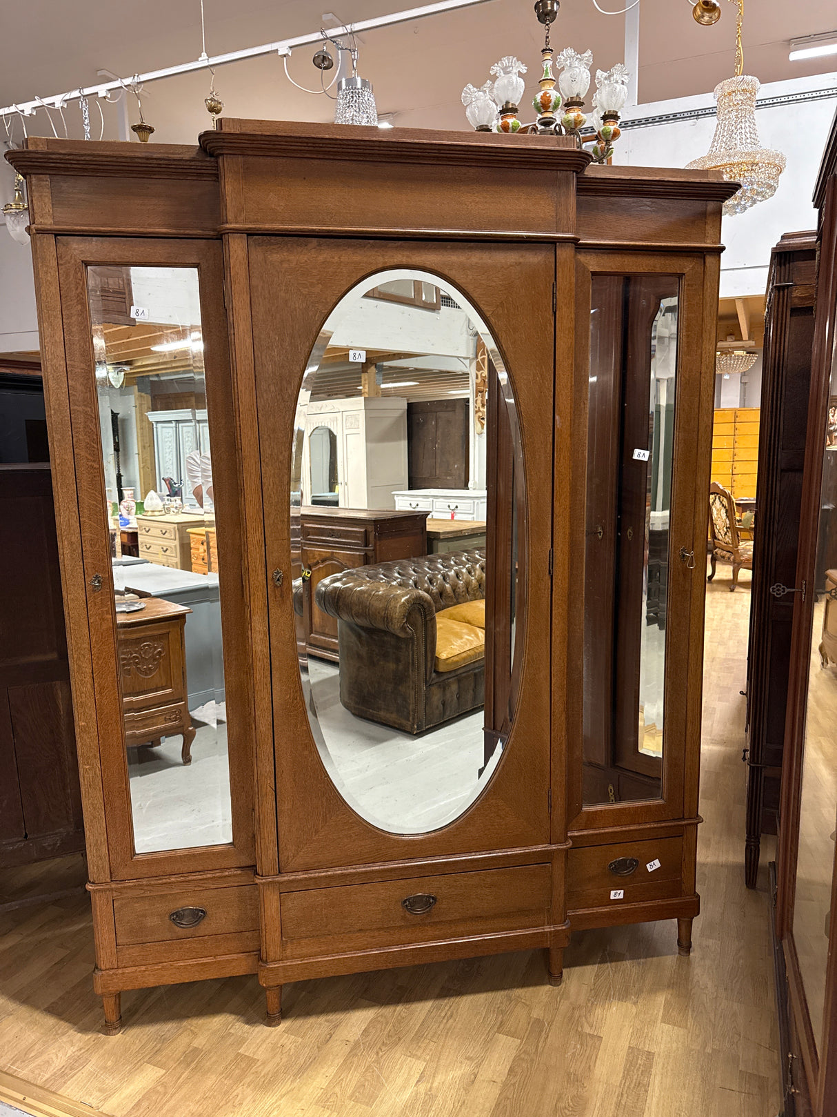 Art Nouveau wardrobe W.173cm, D.65cm, H.221cm