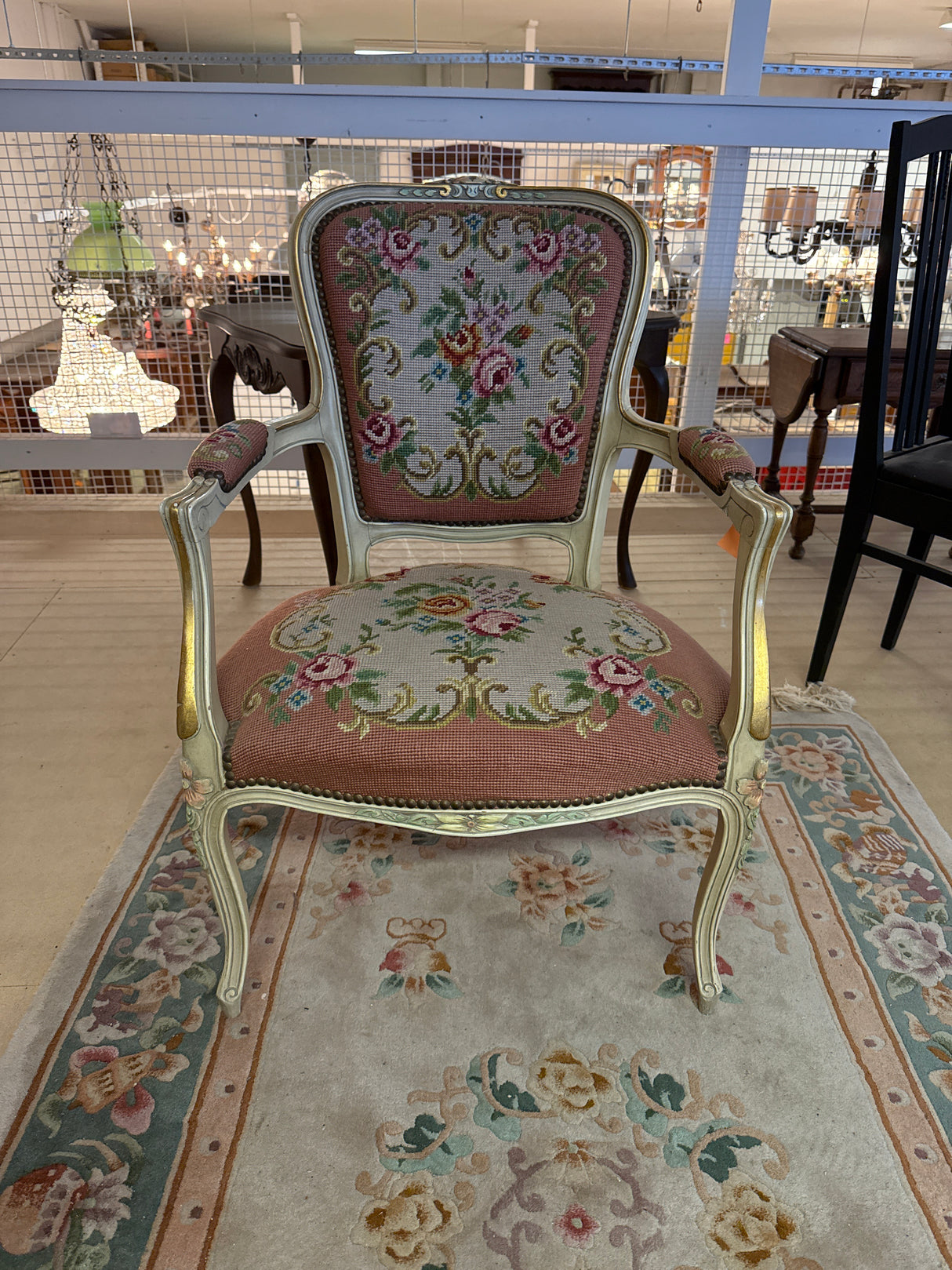 Kobelin-upholstered rococo chair