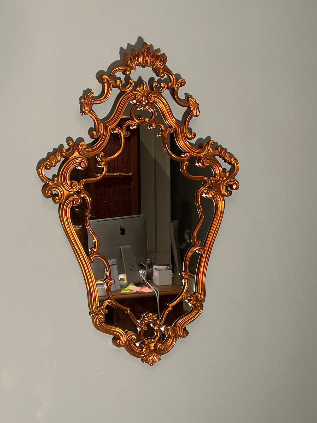 Upea rokokoo peili K. 75cm ja L.50cm