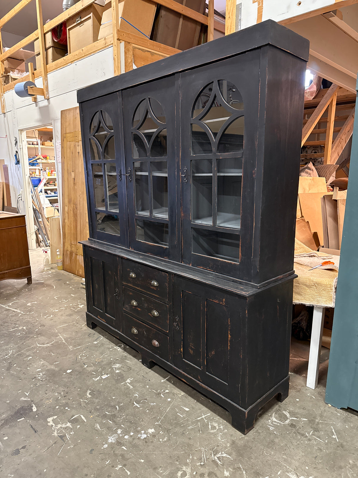 Display cabinet for dishes/books W.183cm, D.48cm, H.205.5cm