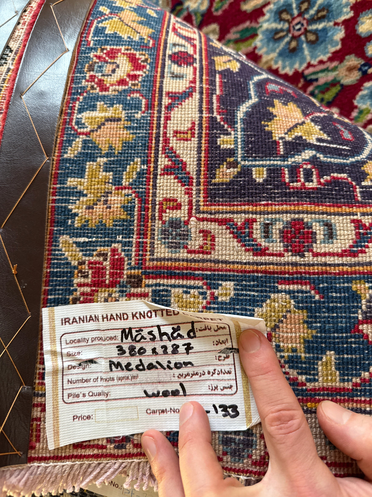 Gorgeous authentic hand-knotted wool rug 380cm x 287cm Mashad