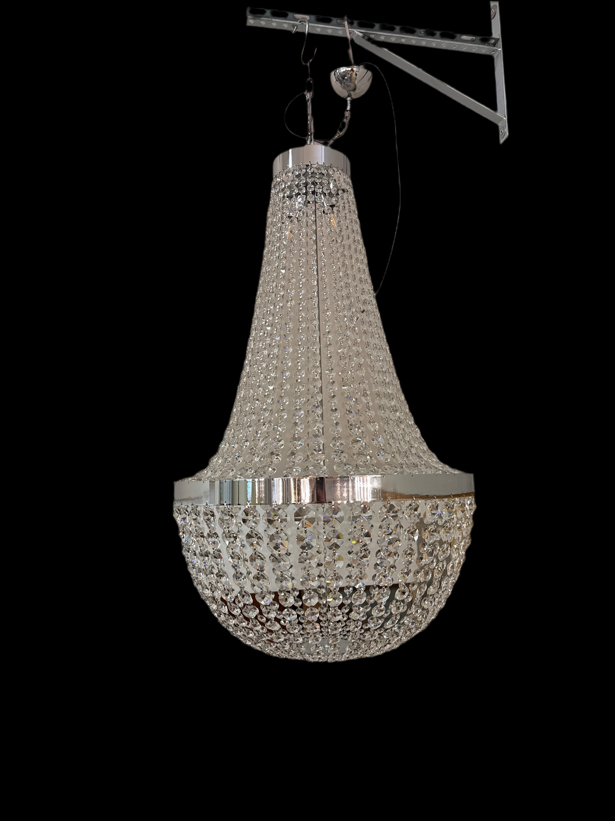 Gorgeous modern chrome-framed chandelier
