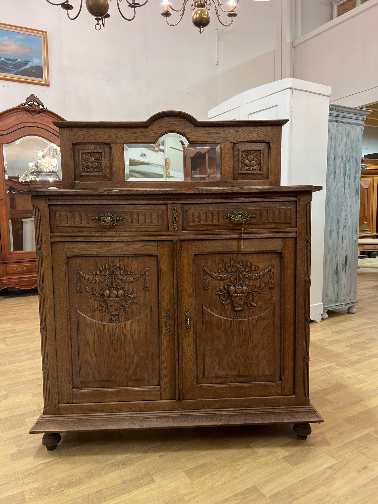 Art Nouveau mirrored sideboard