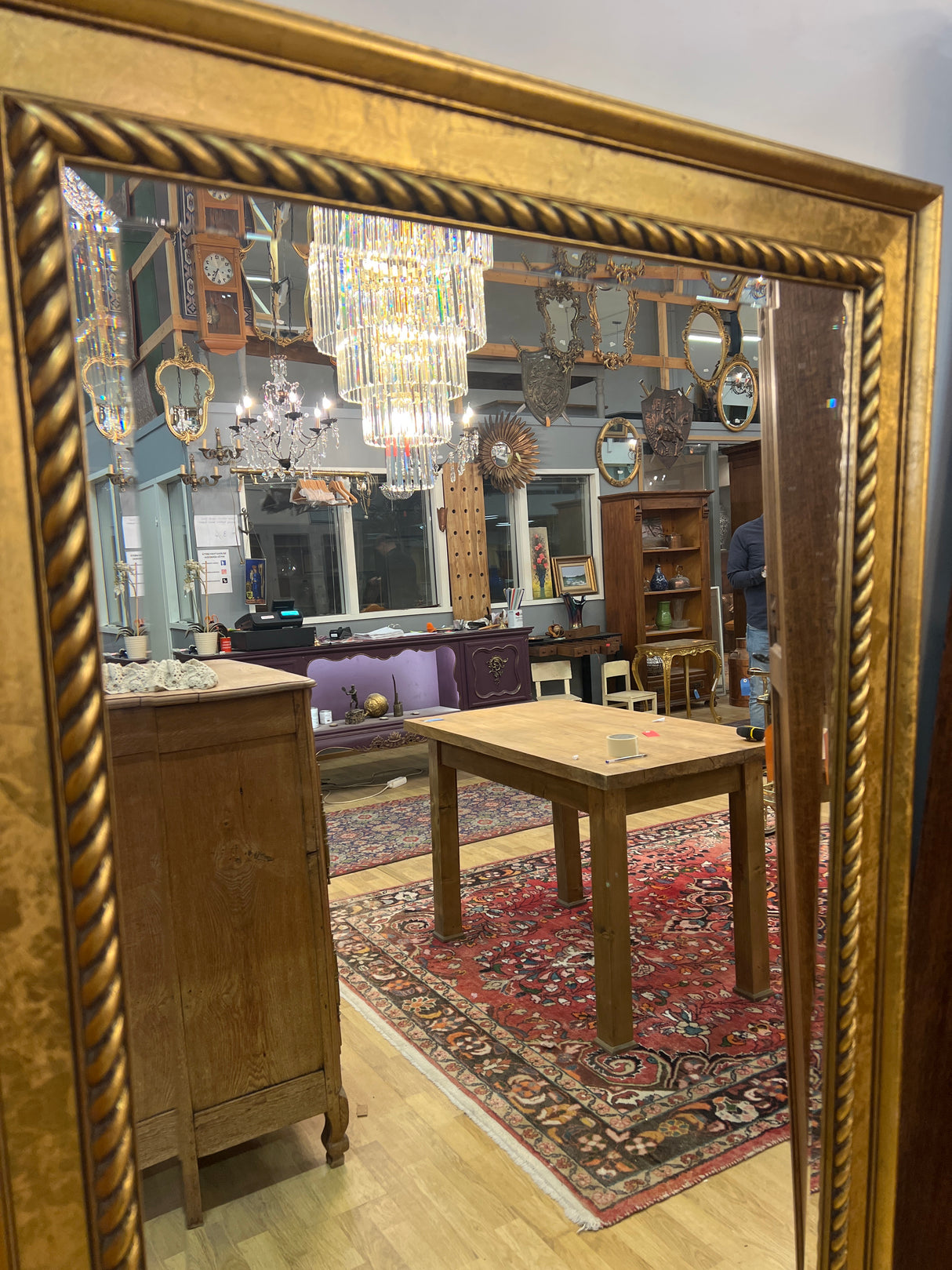 Beautiful faceted mirror W 74cm and H 164.5cm
