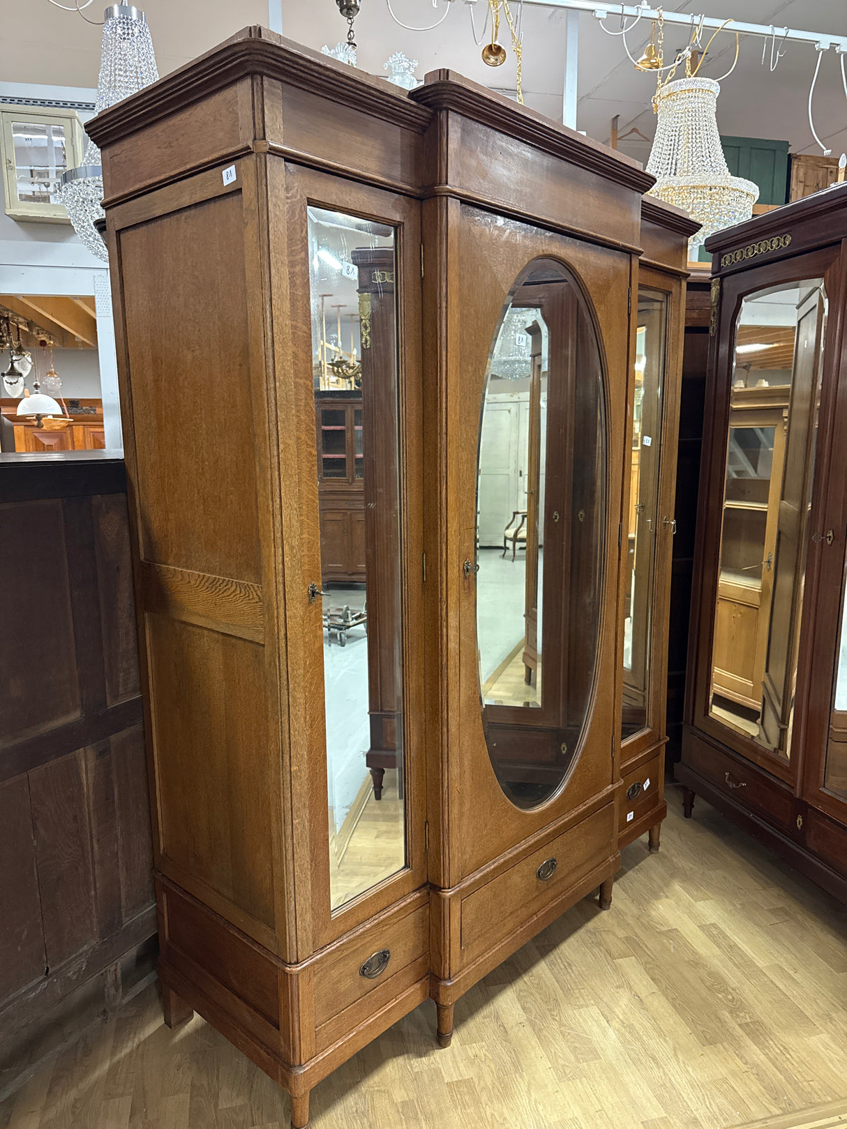 Art Nouveau wardrobe W.173cm, D.65cm, H.221cm