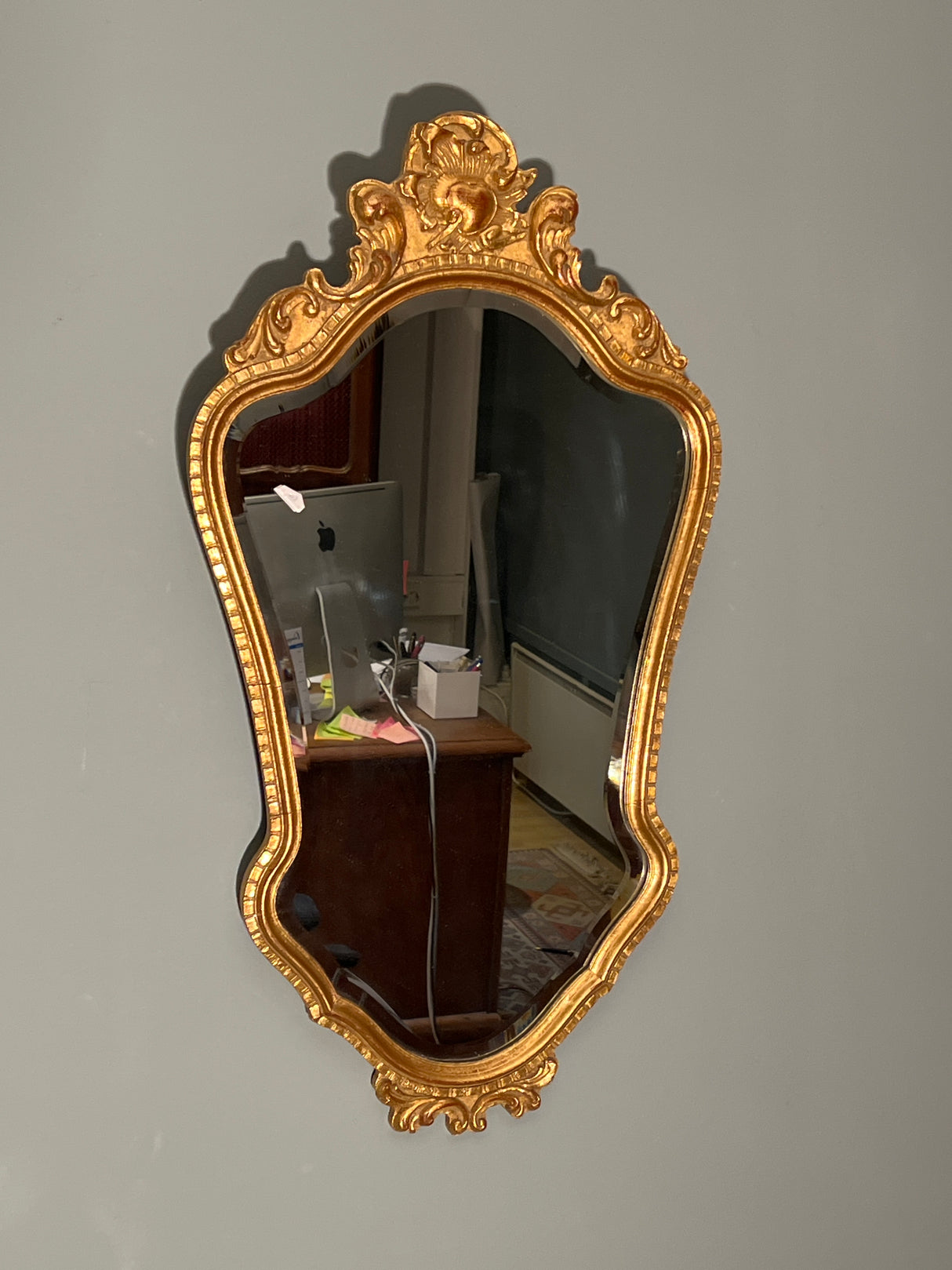 Upea fasettihiottu peili K.75cm, ja L. 41,5cm