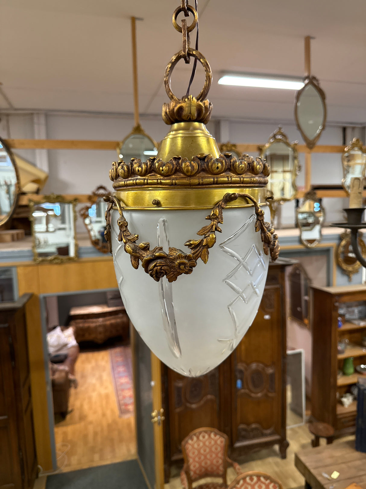 Empire lamp, W.46cm, H.24cm