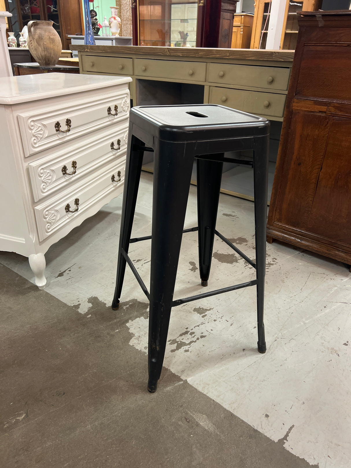 Metallinen baarijakkara L, 43cm x 43cm K.77cm