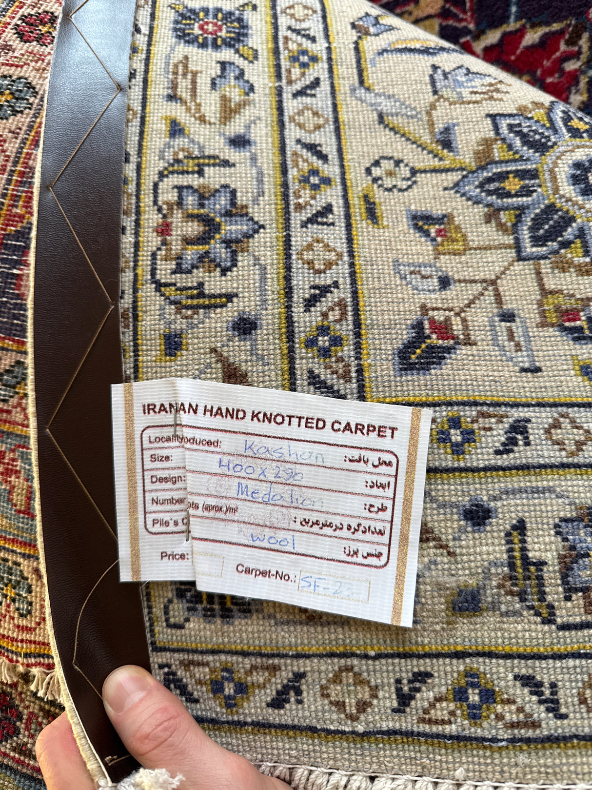 Upea aito käsinsolmittu villamatto 400cm x 290cm Kashan