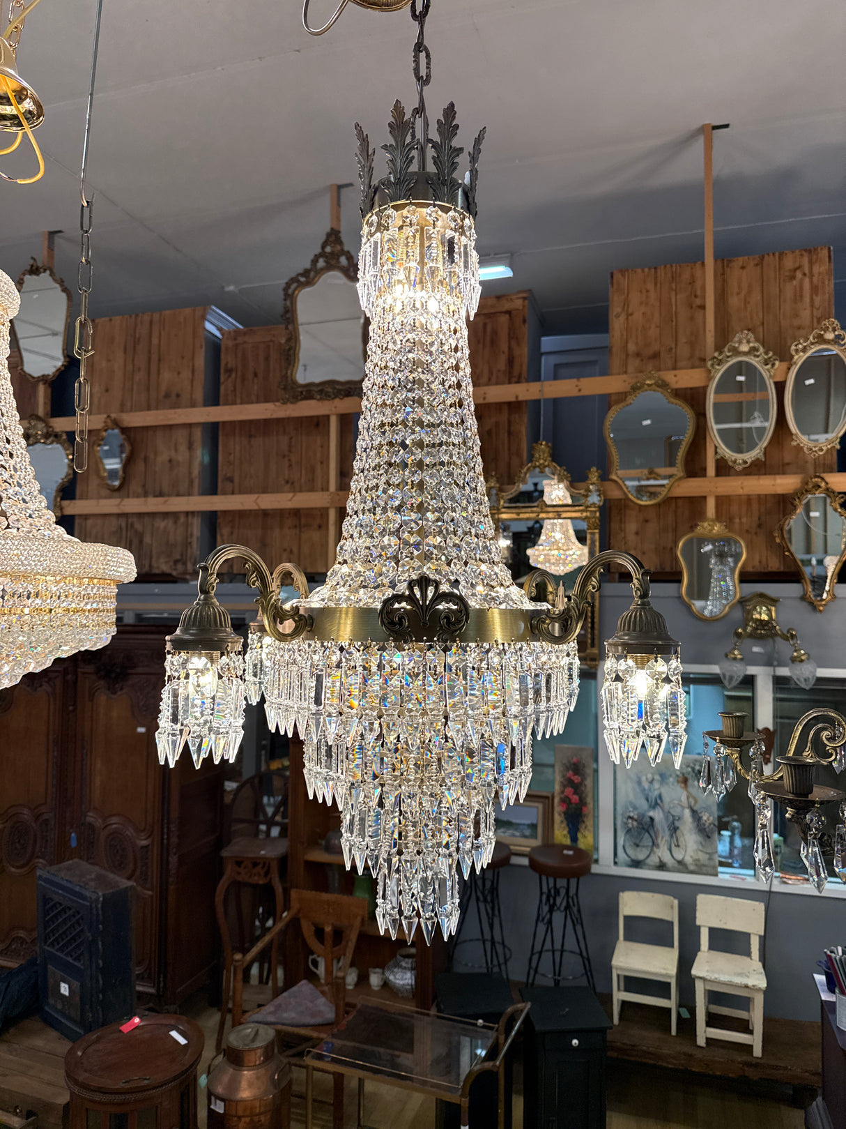 Beautiful Finnish empire crystal lamp