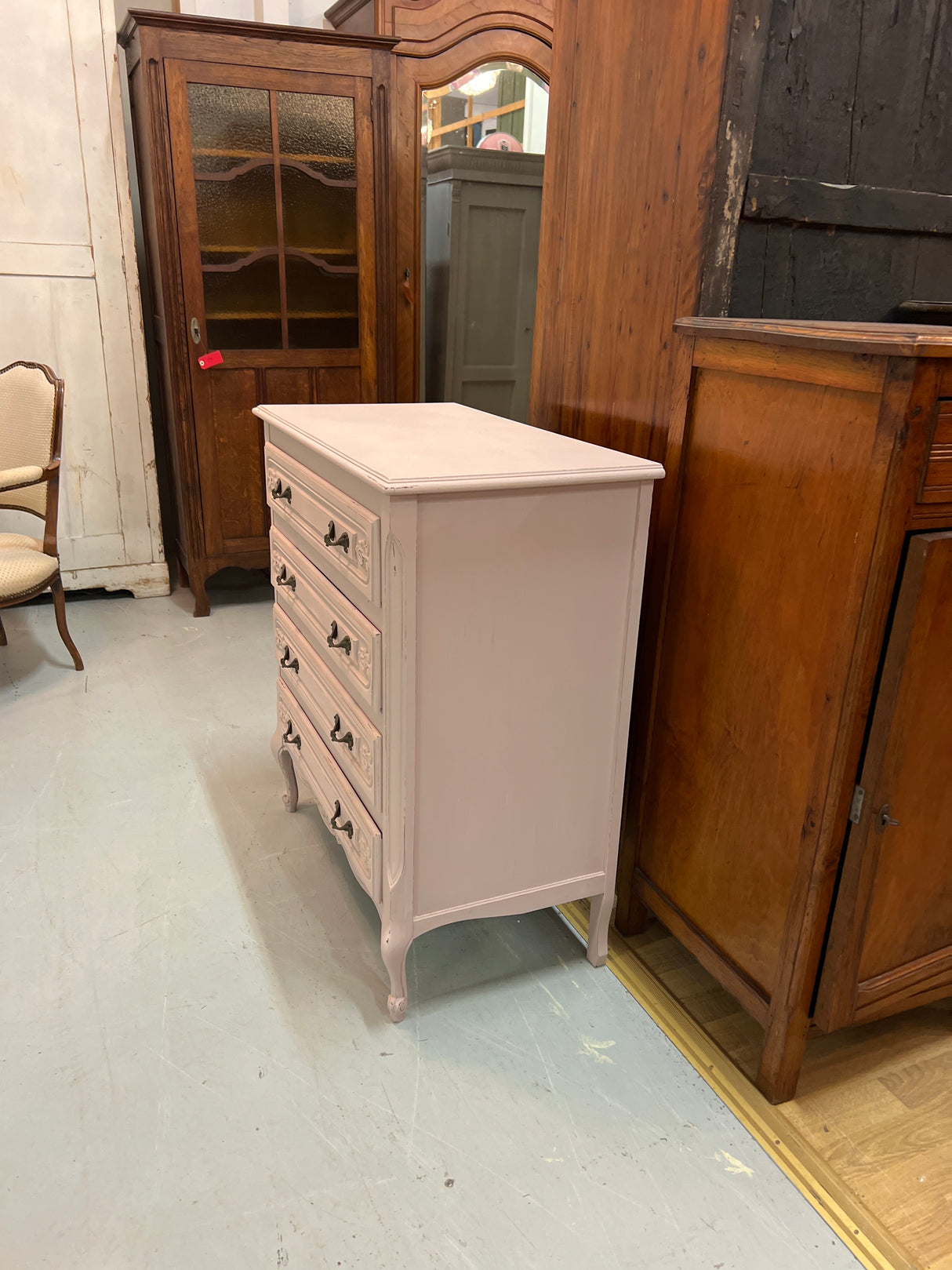 Rococo chest of drawers L. 80cm, W. 43cm and H. 90cm