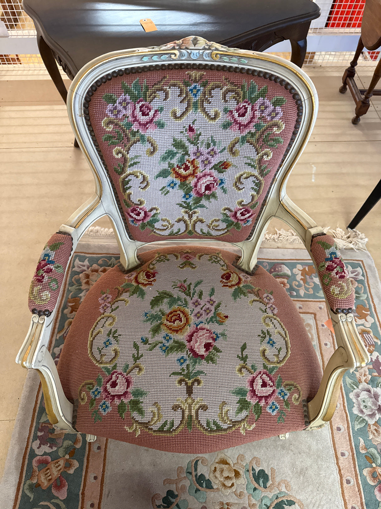 Kobelin-upholstered rococo chair