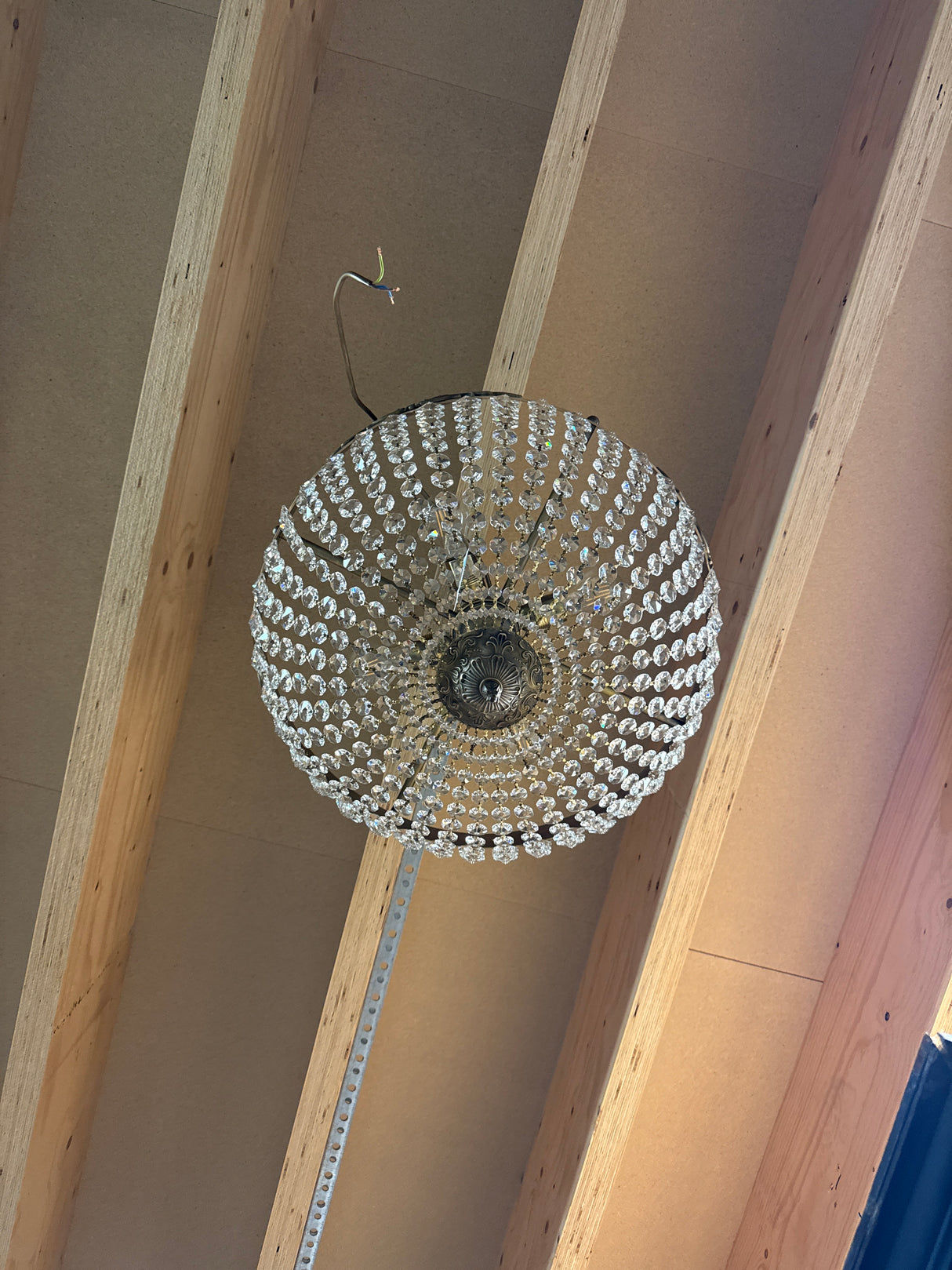 Beautiful brass-framed ceiling light