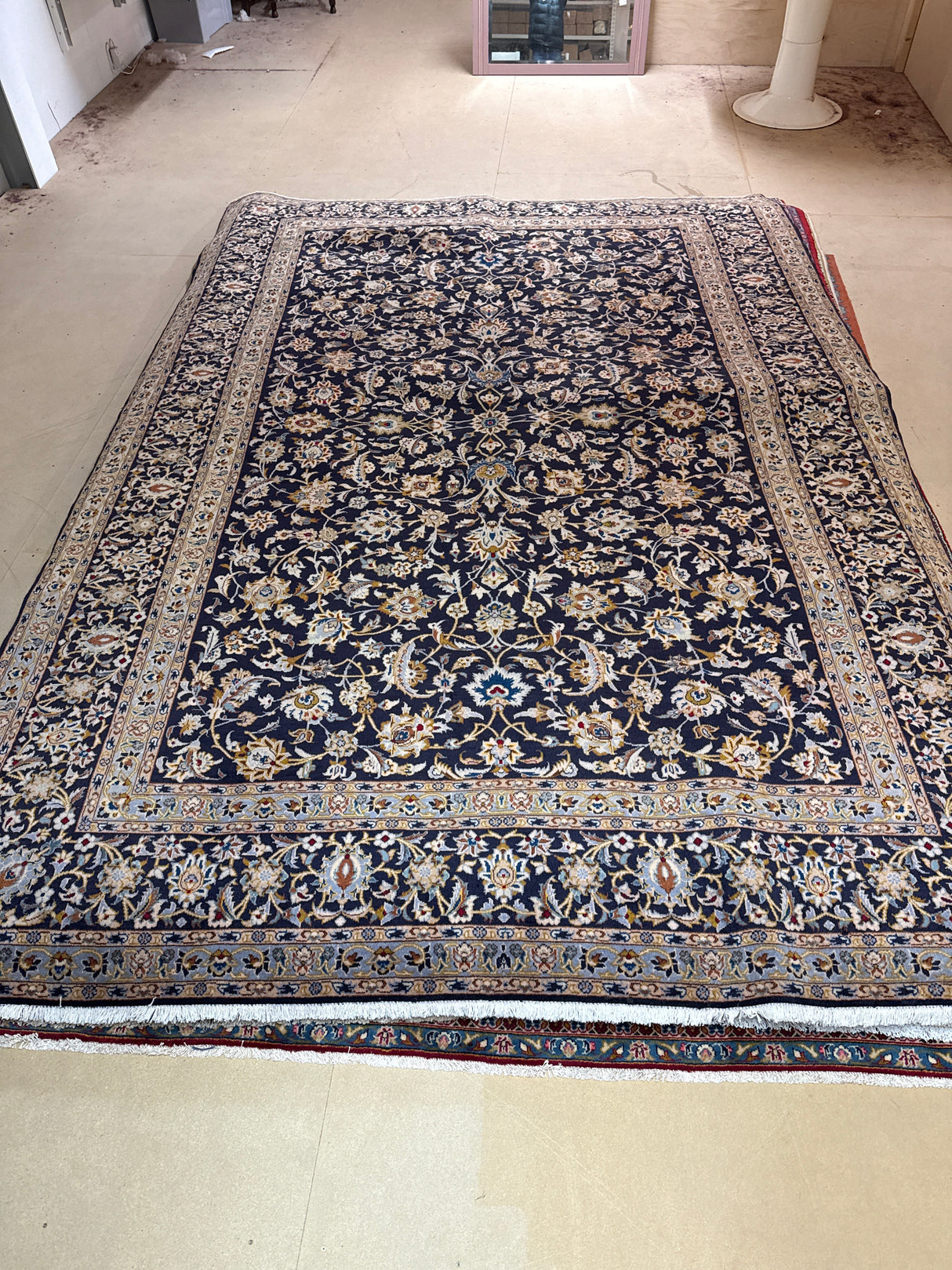 Aito käsinsolmittu villamatto Kashan 360cm x 250cm