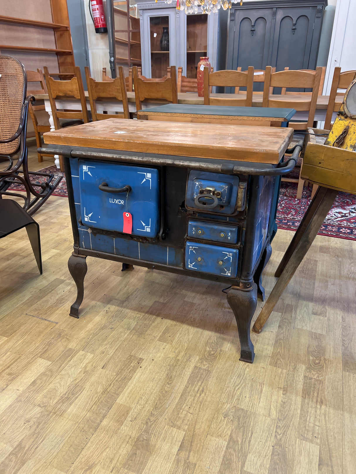 Old wood stove chest of drawers
