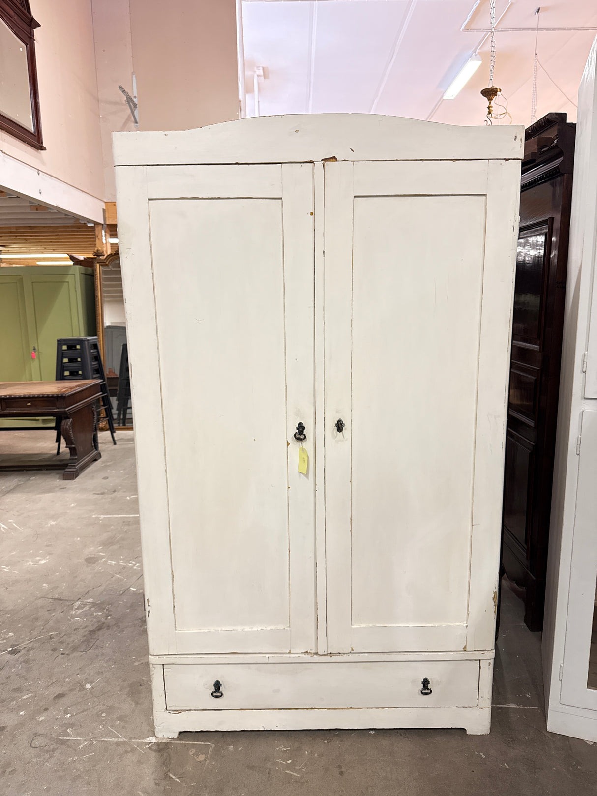 Peasant-style wardrobe W. 114.5cm, D. 45.5cm, H. 196cm