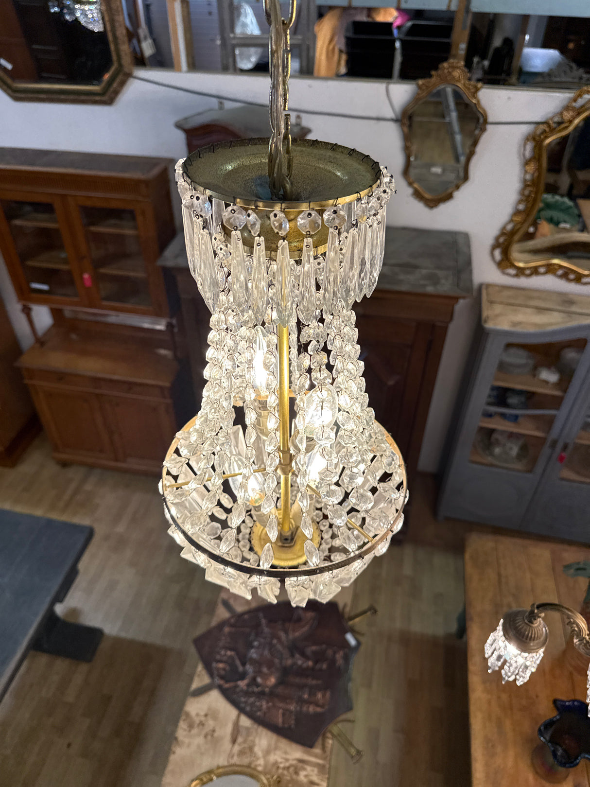 Beautiful Empire style bag chandelier, W.47cm, H.25cm