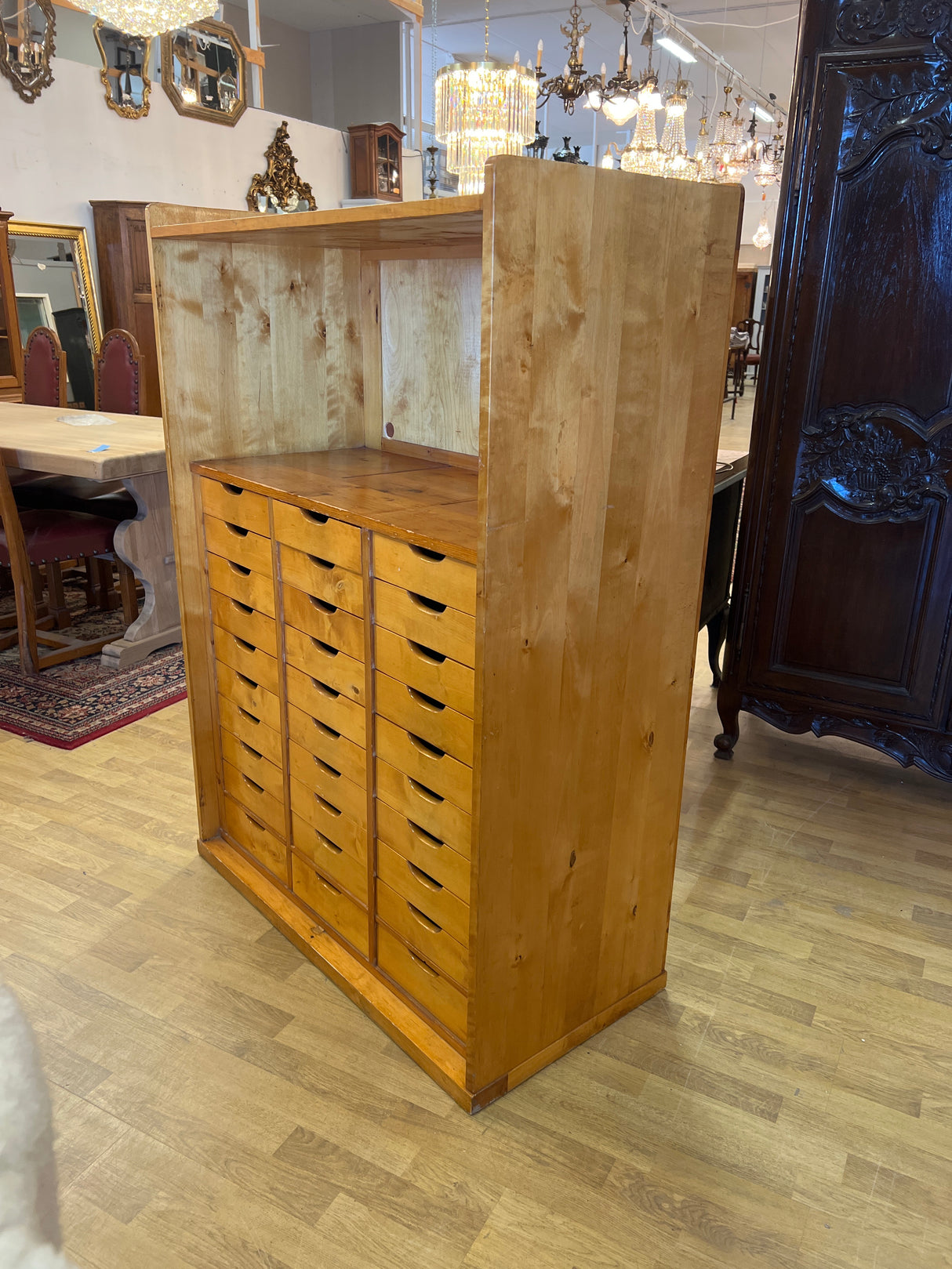 Magnificent old filing cabinet from the city of Heinola, W 99.5cm, D 48.5cm, H 140.5cm