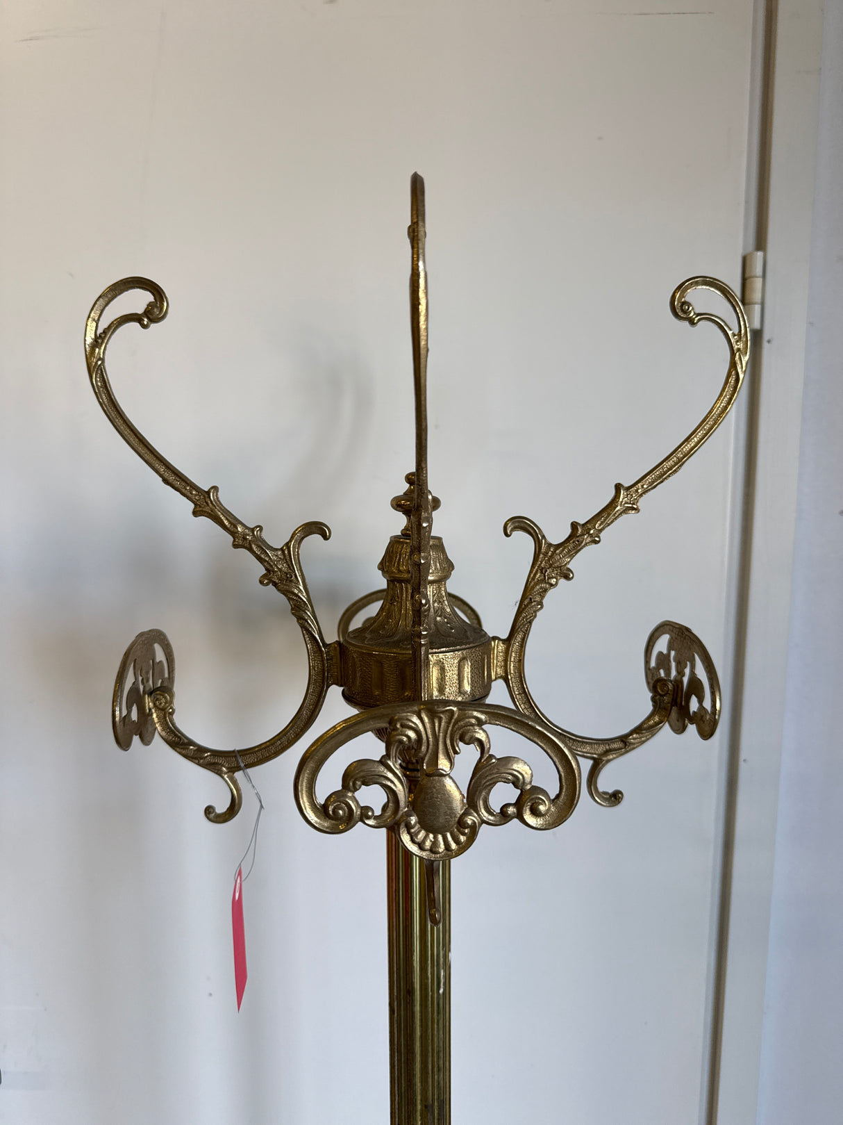 Magnificent brass upright coat rack H.177.5cm