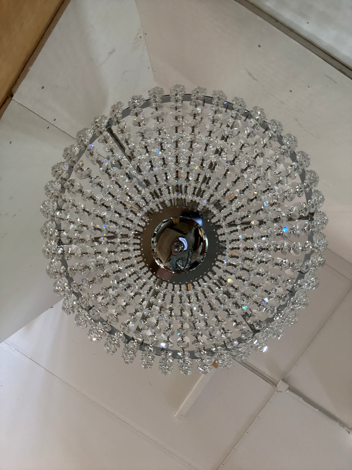 Gorgeous modern chrome-framed chandelier