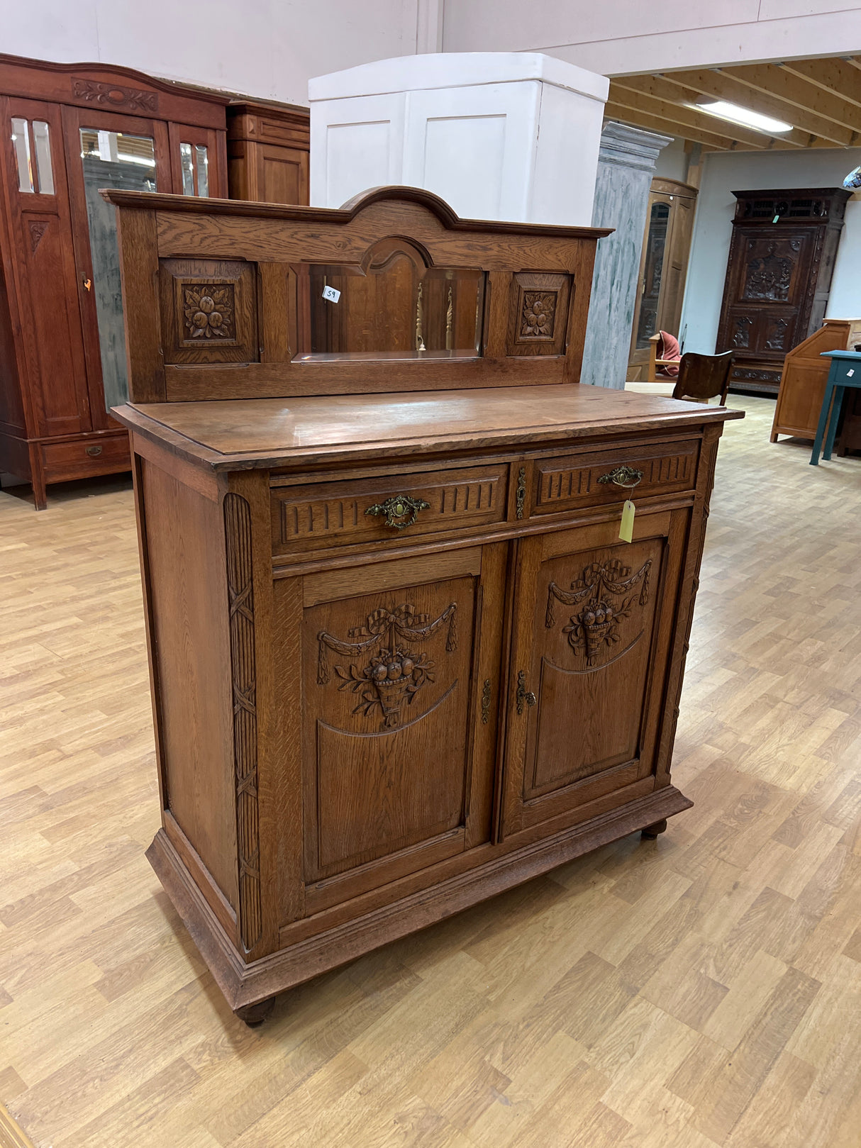 Art Nouveau mirrored sideboard