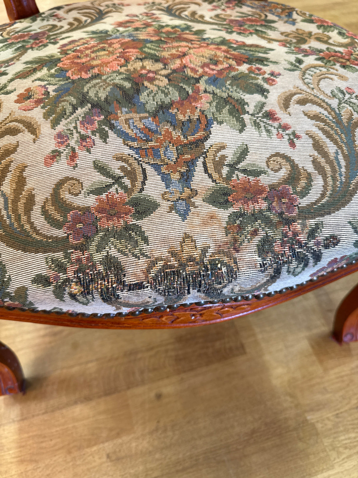 Rococo frame chair with kobel upholstery