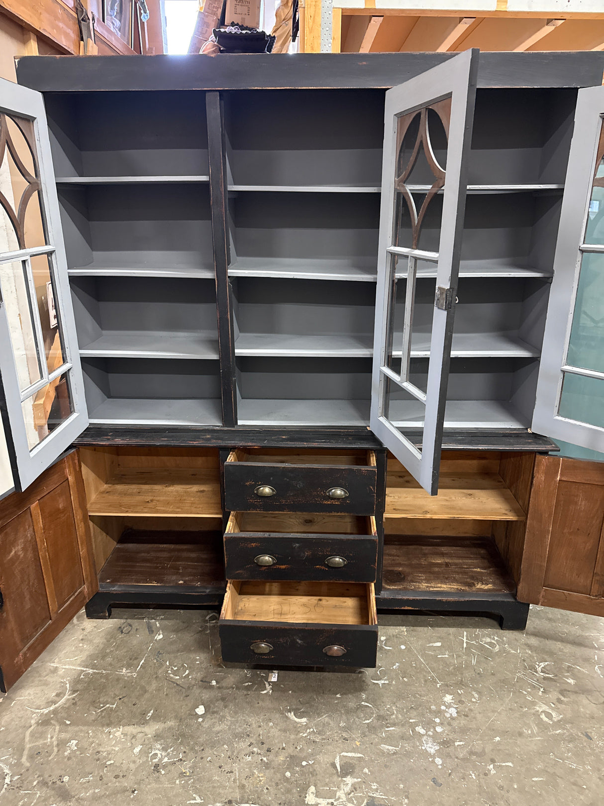 Display cabinet for dishes/books W.183cm, D.48cm, H.205.5cm