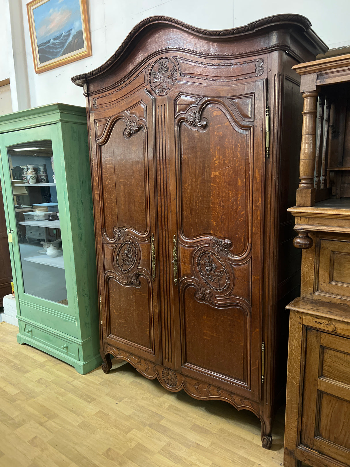 1800-luvun vaatekaappi. L. 160cm, S. 60cm ja K. 240cm