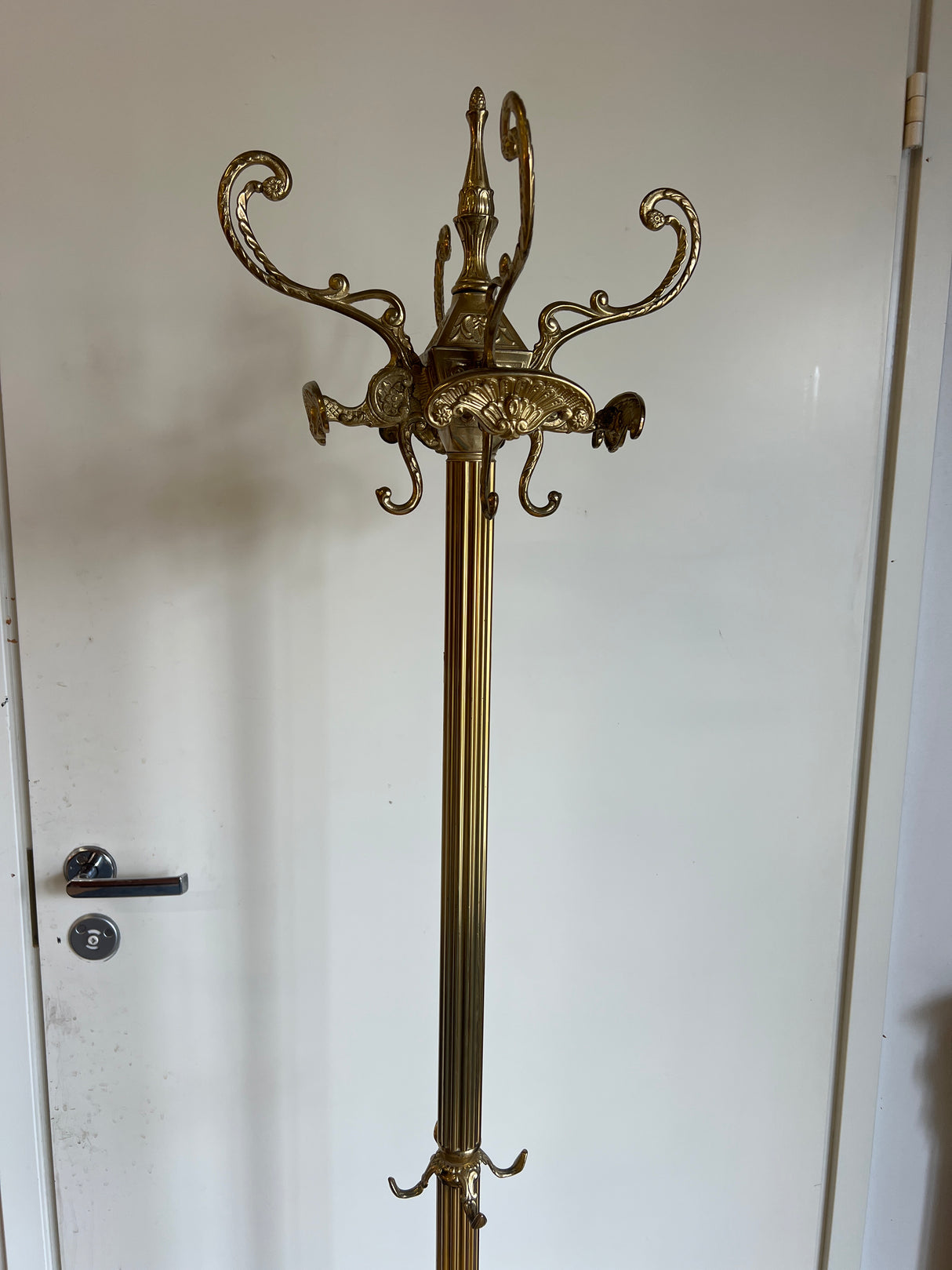 Brass coat rack H. 171cm