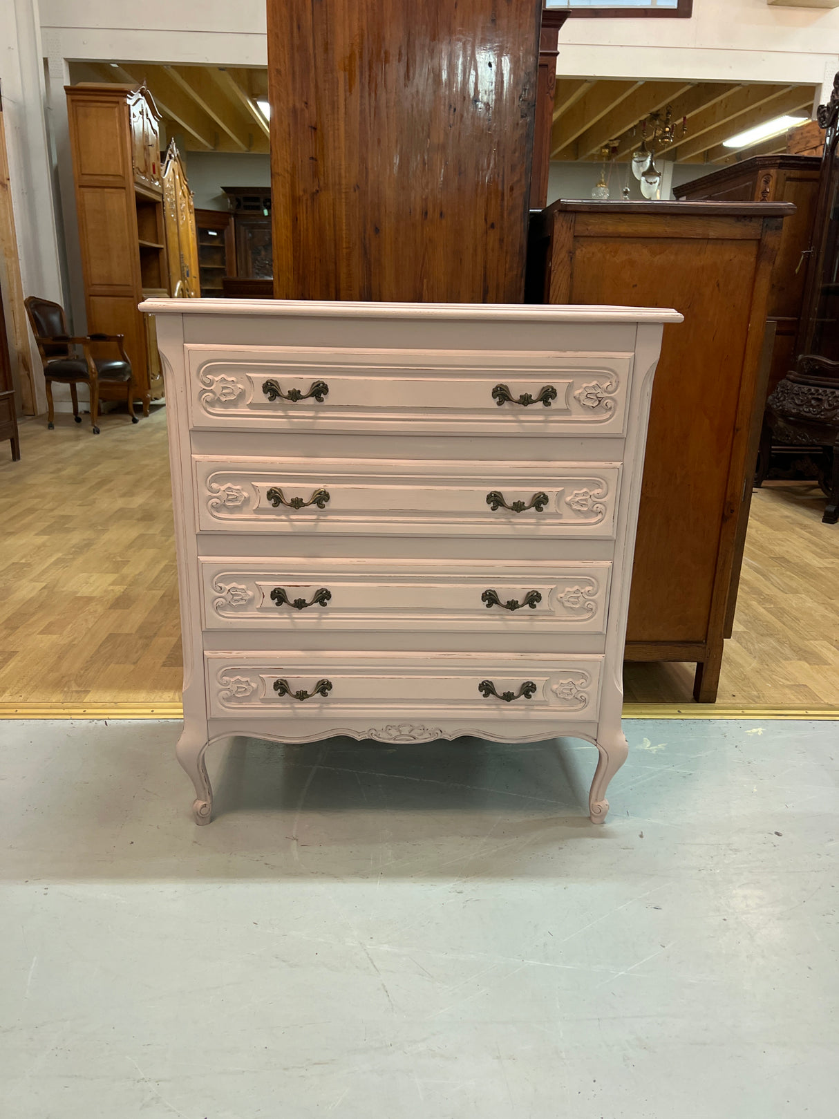 Rococo chest of drawers L. 80cm, W. 43cm and H. 90cm