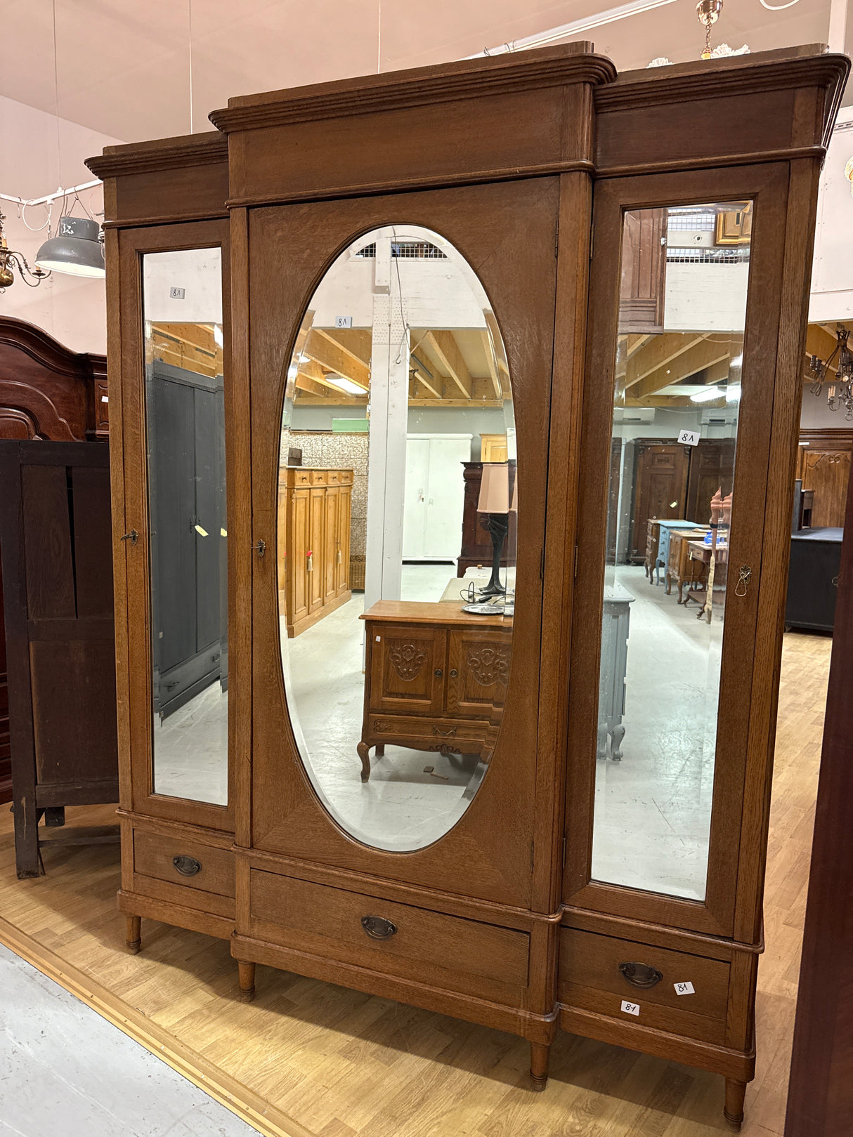 Art Nouveau wardrobe W.173cm, D.65cm, H.221cm