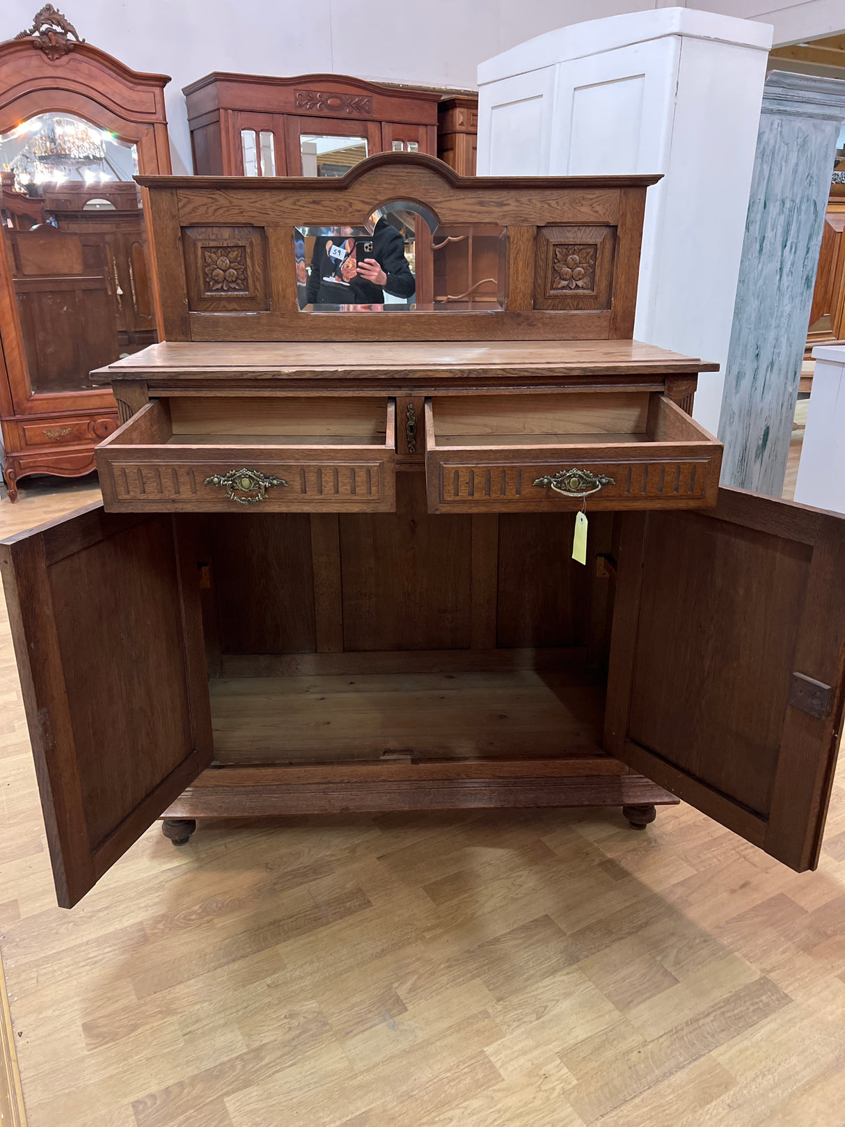 Art Nouveau mirrored sideboard
