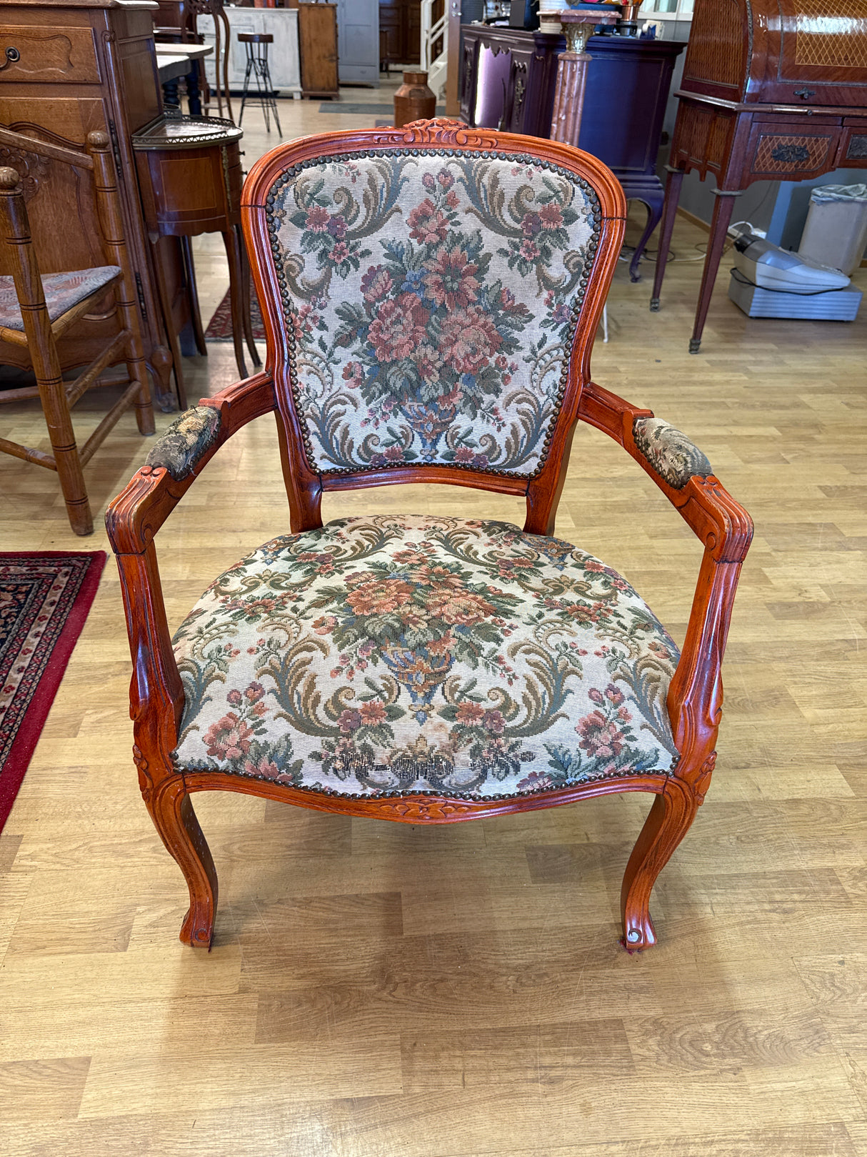 Rococo frame chair with kobel upholstery