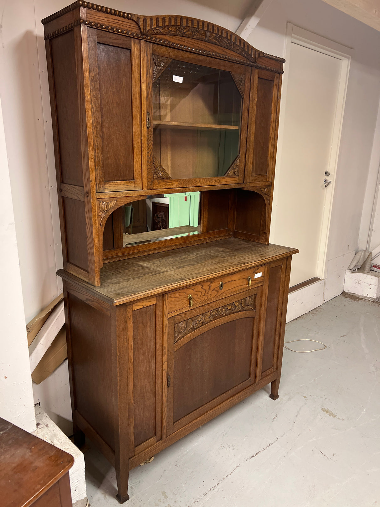 Art Nouveau display cabinet W.125.5cm, D. 50cm and H. 209cm