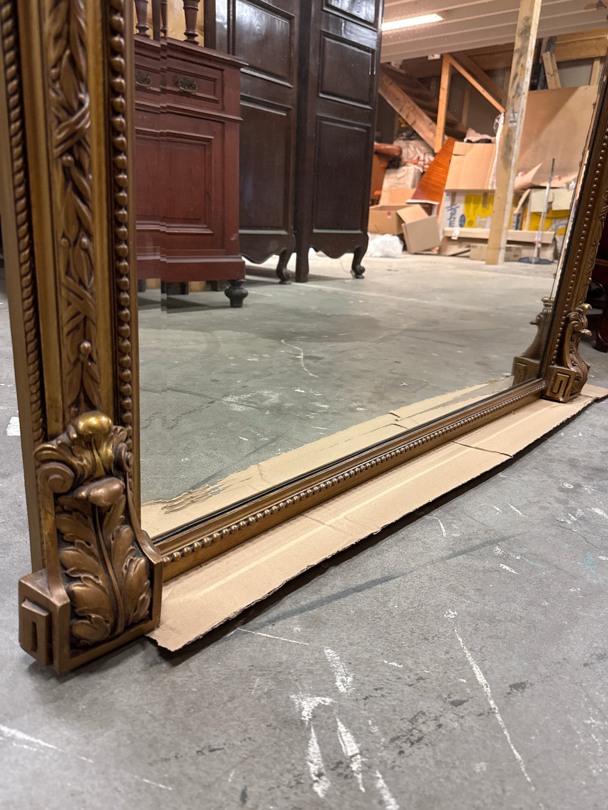 Stunning French faceted mirror, W.106cm, H.223cm