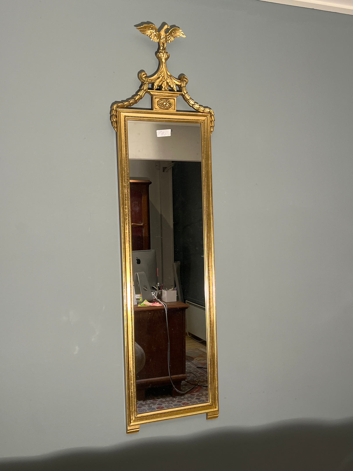 Upea empire peili kotka koristeella K. 143cm ja L. 35cm