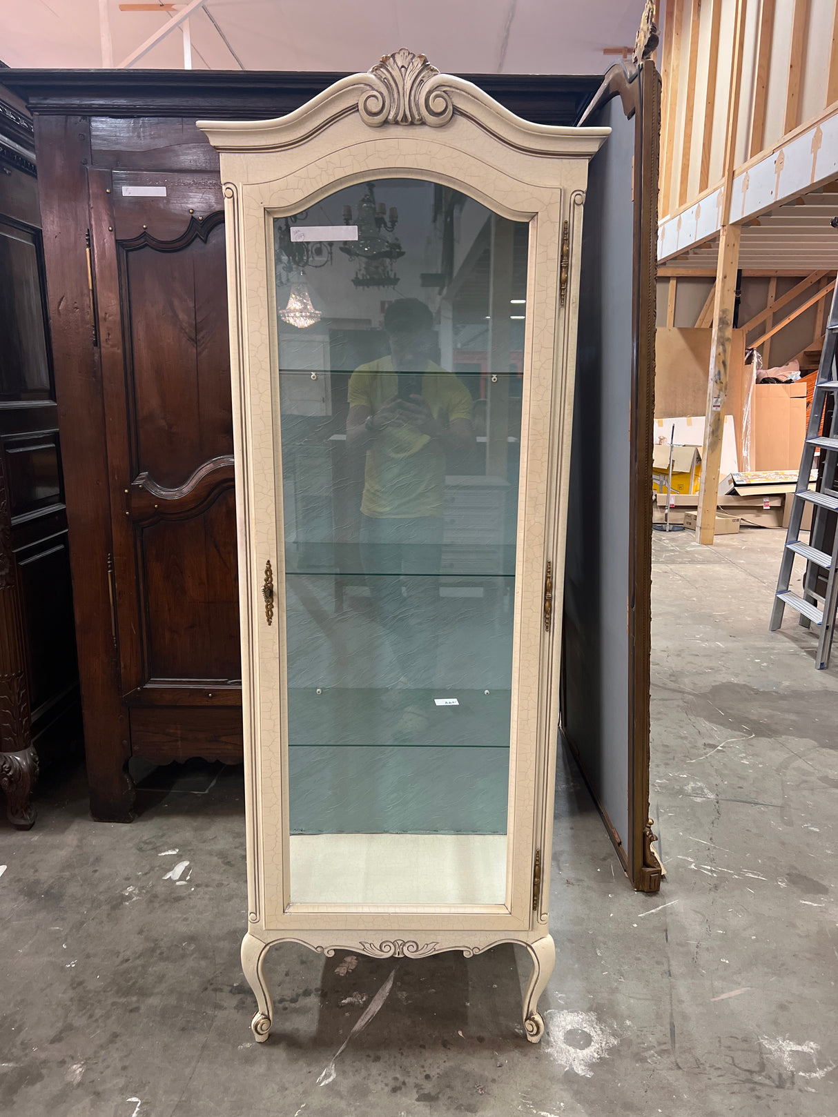Rococo display cabinet W. 65.5cm, D. 40.5cm and H. 182.5cm
