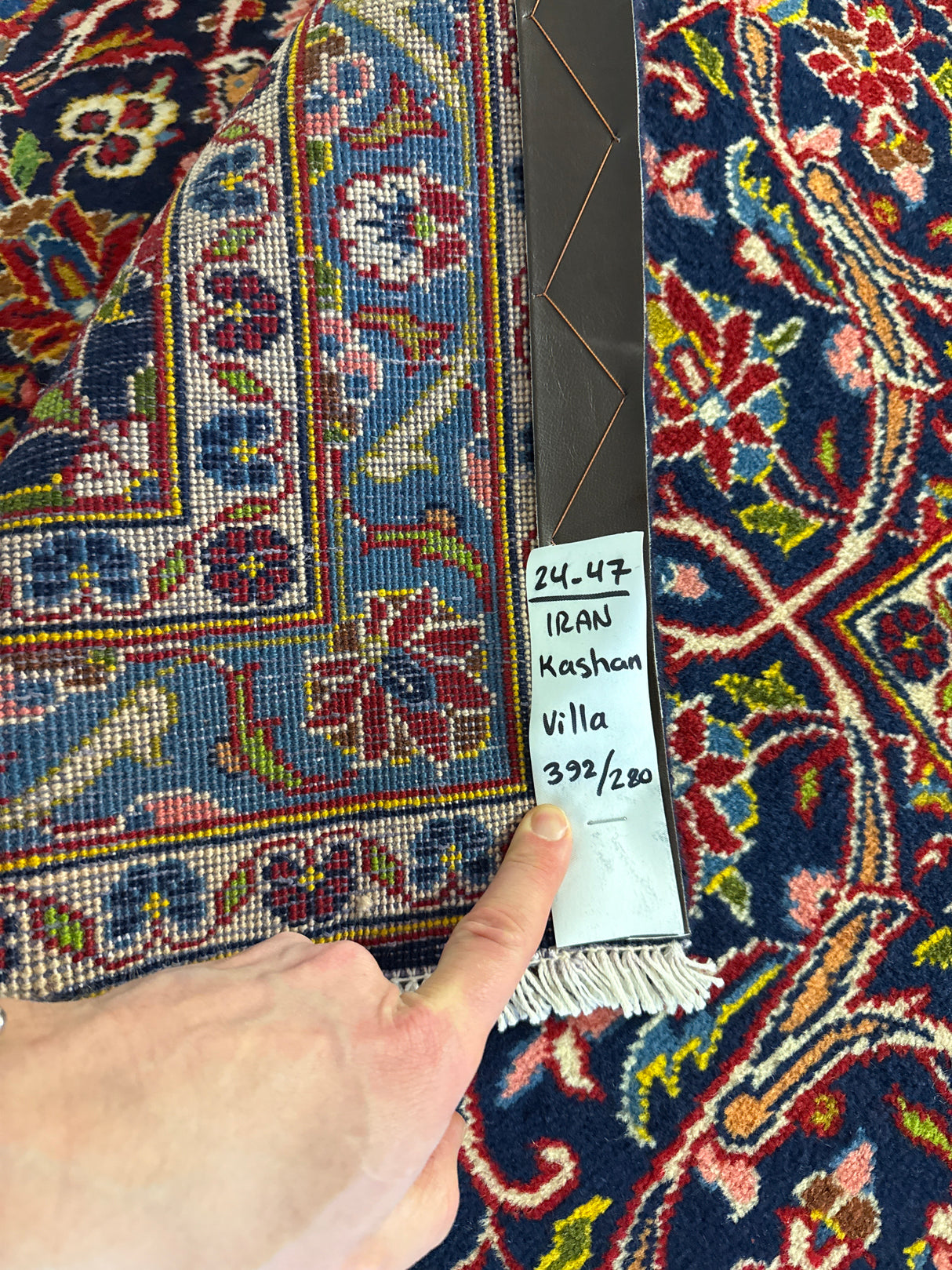 Upea aito käsinsolmittu villamatto 392cm x 280cm Kashan