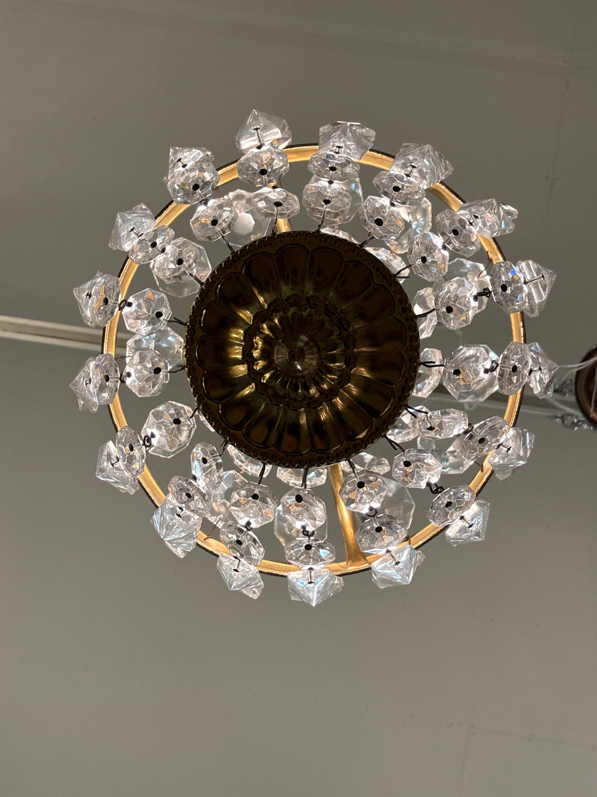 Small crystal lamp H.43cm+chain20cm, D.20cm